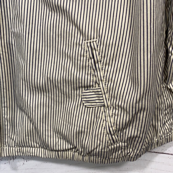 beige striped * GAP * drawstring neckline jacket S - Picture 8 of 13
